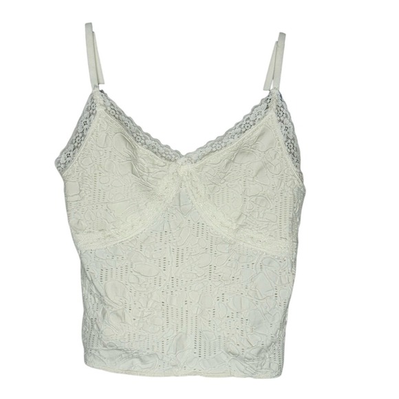 Liz & Sara Tops - Liz & Sara Womens Babydoll Lace Crop Top Sz S Y2K Coquette Festival Boho Preppy